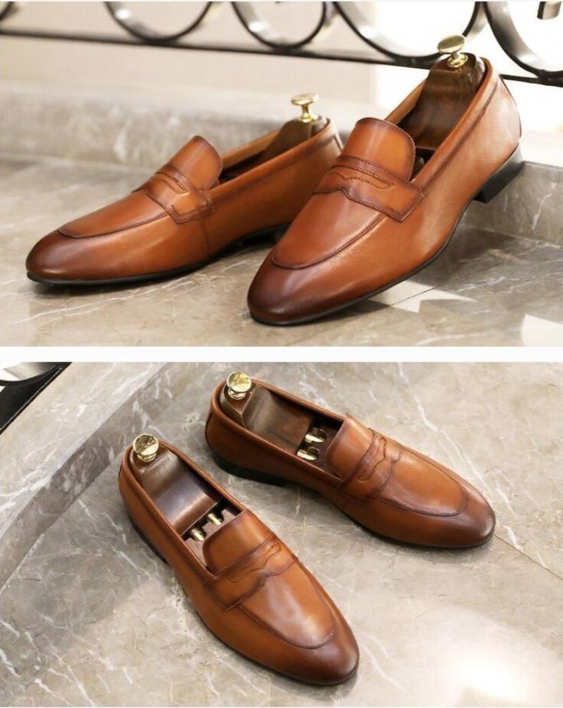 Heren Instappers Echt Leer Fashion Leader Loafers