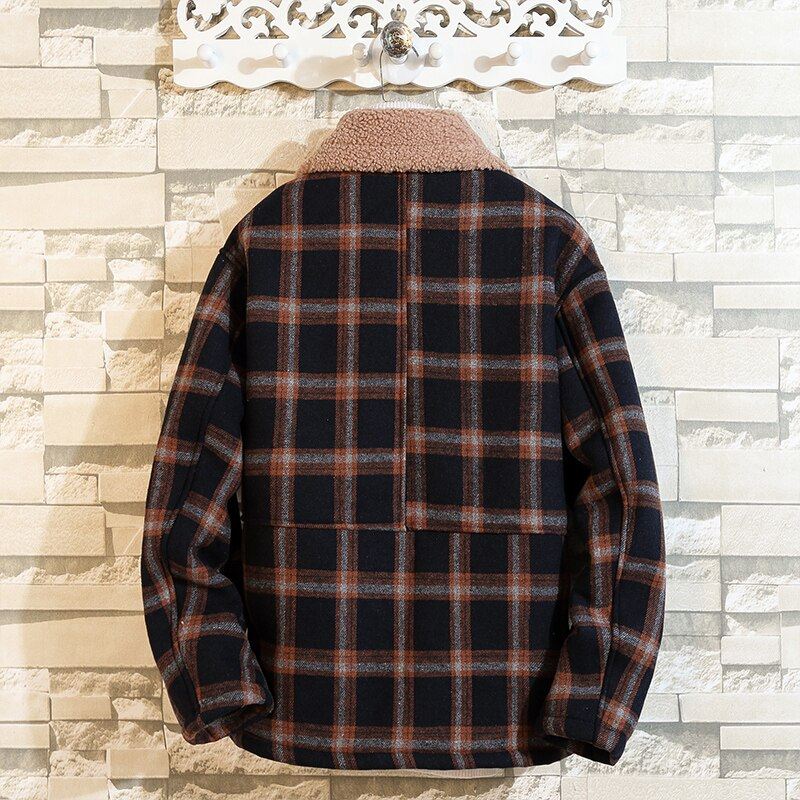 Heren Jassen Trendy Flanellen Geruit Jack Met Fleecevoering