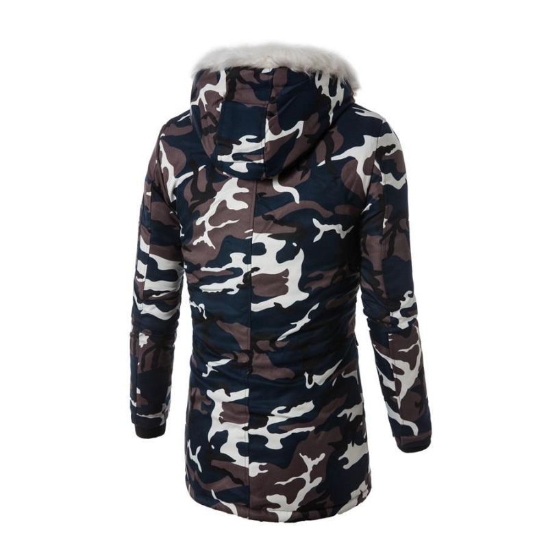 Heren Jassen Wintercamouflage Bontcapuchon Parka