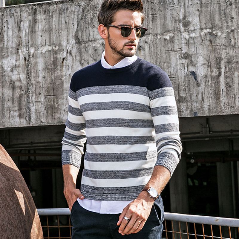 Heren Pullovers Gestreepte Gebreide Casual Trui