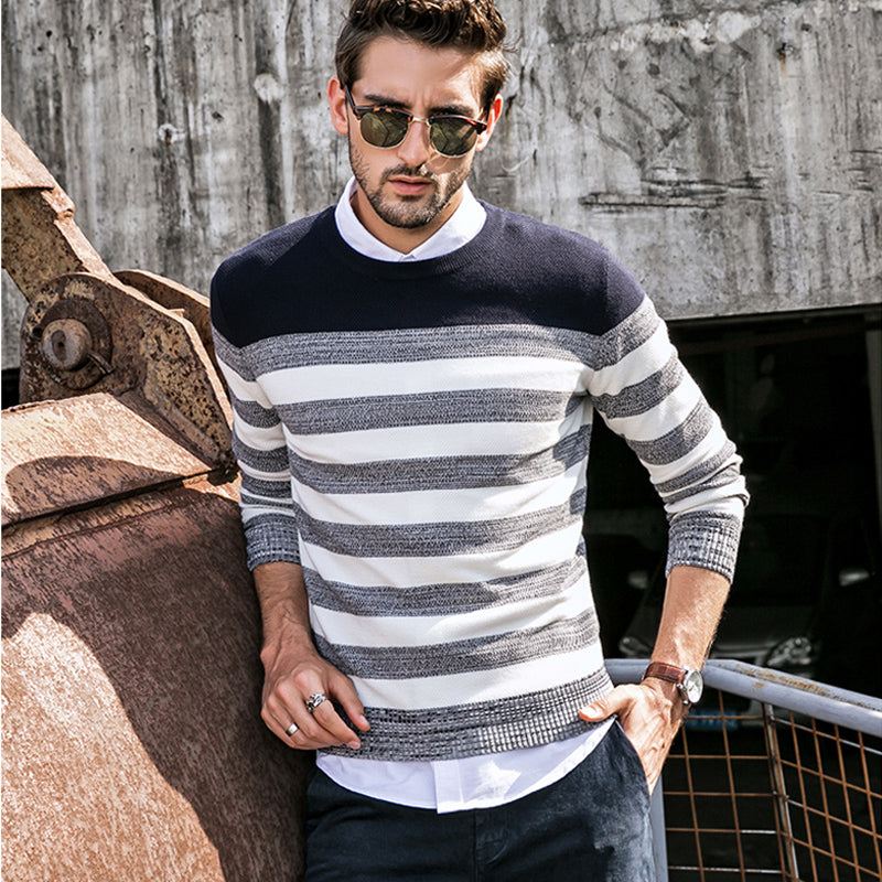 Heren Pullovers Gestreepte Gebreide Casual Trui