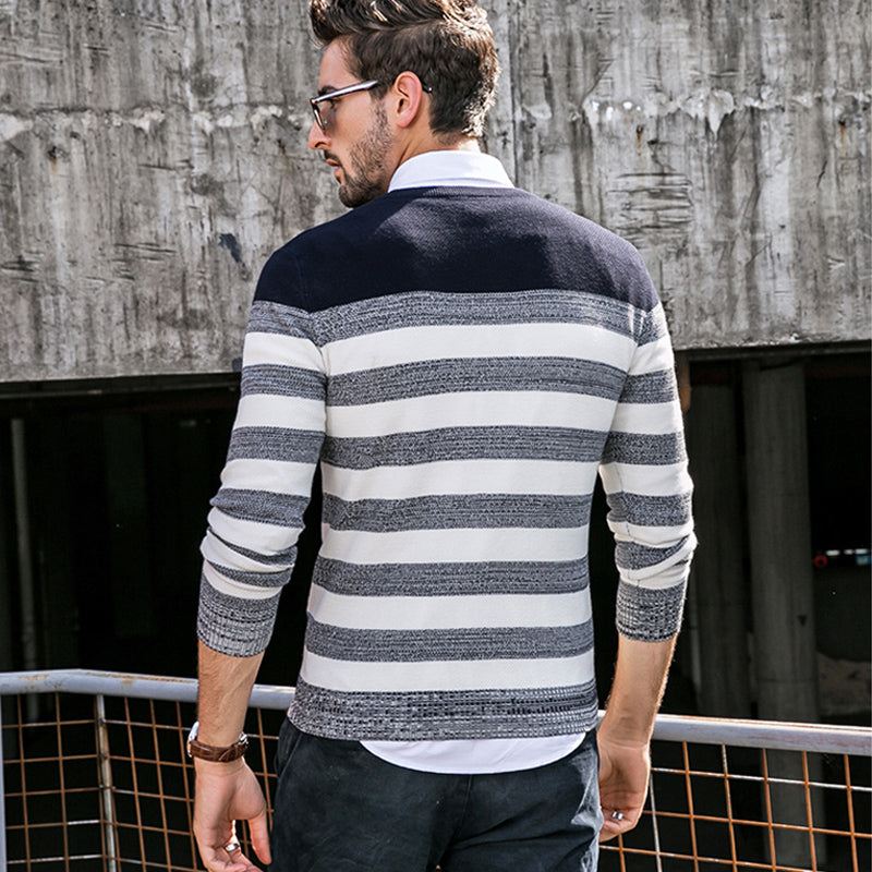 Heren Pullovers Gestreepte Gebreide Casual Trui