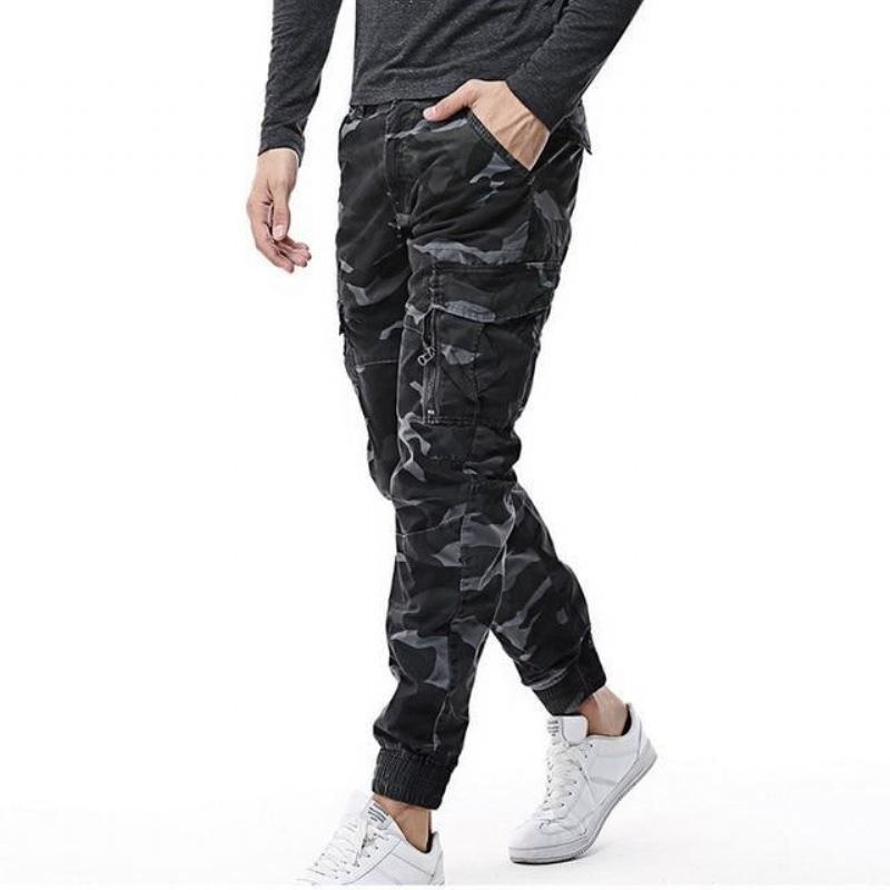 Broek Heren Streetwear Joggingbroek Met Camouflageprint