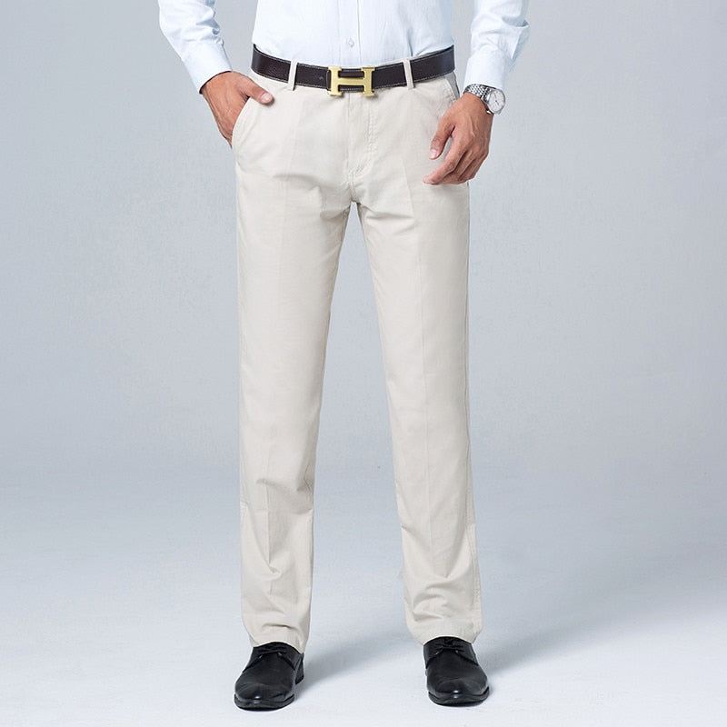 Zakelijke Casual Rechte Katoenen Broek