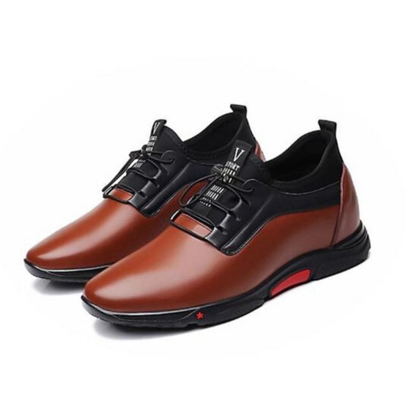 Heren Sportschoenen Luxe Lederen Sport Elastische Schoenen