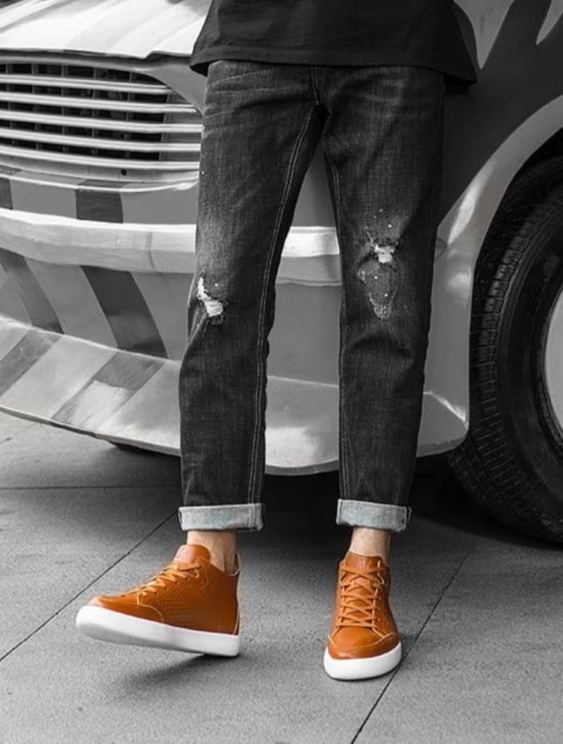 Sportschoenen Heren Oxfords Leren Platte Sneakers
