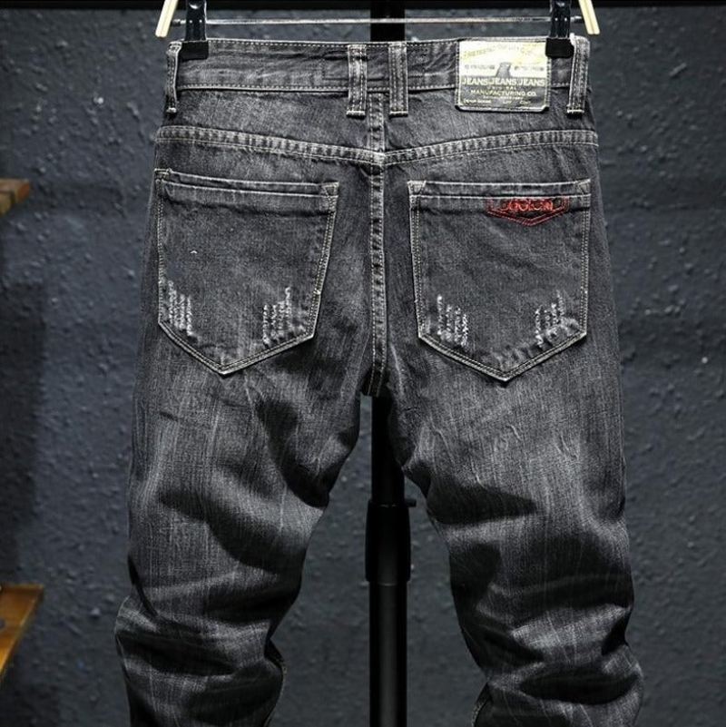 Jeans Heren Gerafeld Destroyed Slim-fit Stretchjeans
