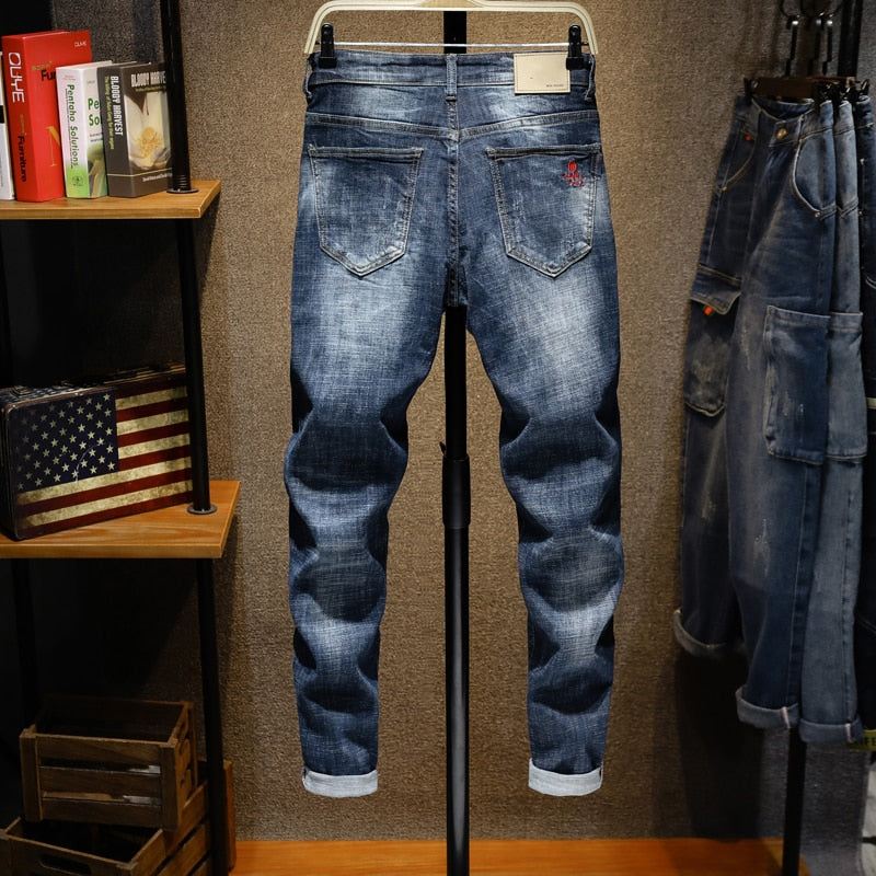 Jeans Heren Slim-fit Potloodjeans Met Stretch