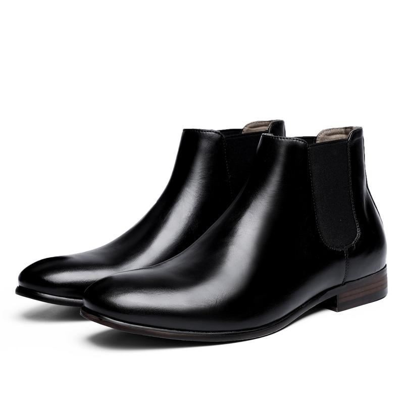 Heren Stijlvolle Leren Laarzen Elegante Schoenen