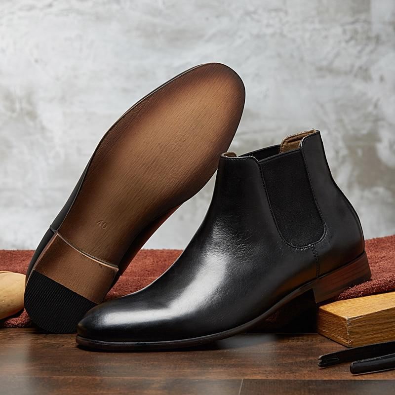 Heren Stijlvolle Leren Laarzen Elegante Schoenen