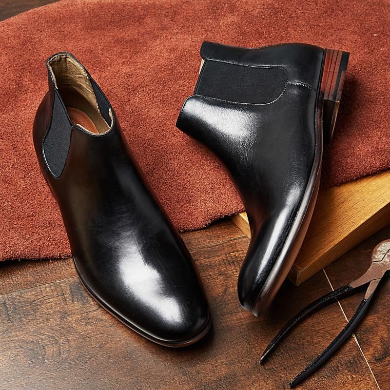 Heren Stijlvolle Leren Laarzen Elegante Schoenen