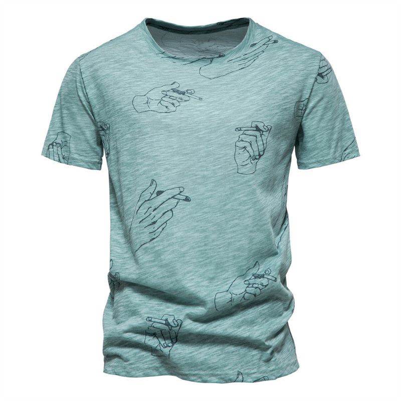 Heren Casual Zomer Katoenen O-hals Tee