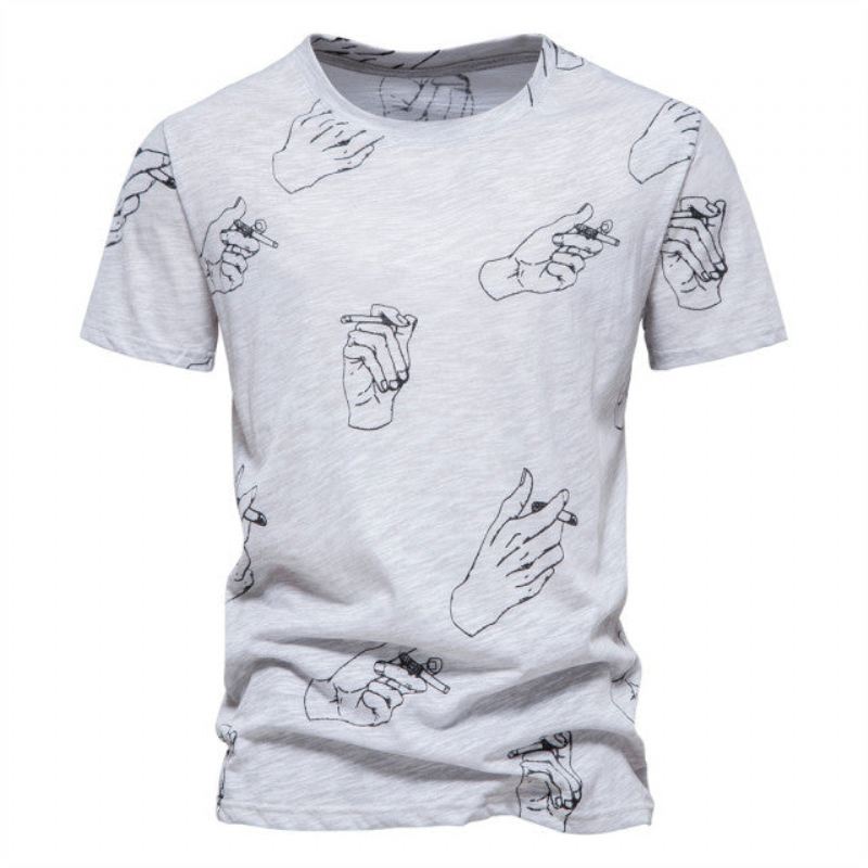 Heren Casual Zomer Katoenen O-hals Tee