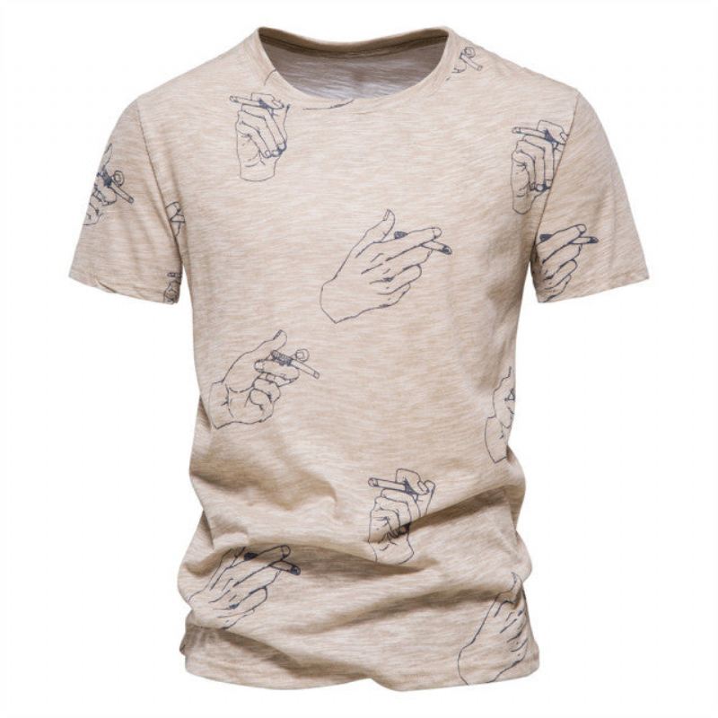 Heren Casual Zomer Katoenen O-hals Tee