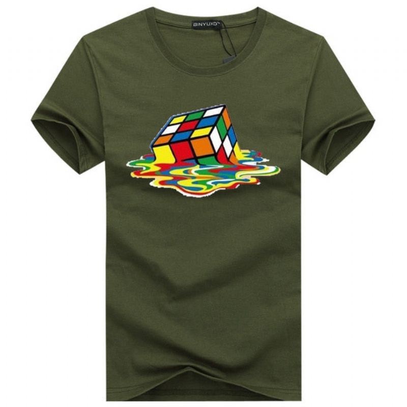 Heren Overhemden Stijlvol Rubik Cube T-shirt