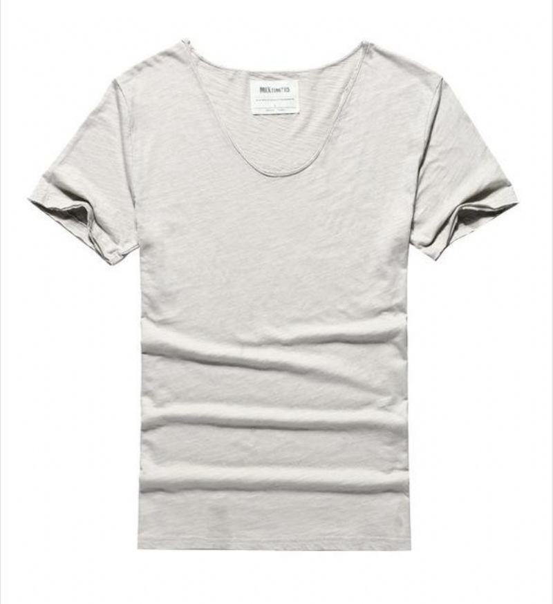 Overhemden Heren Katoenen Bamboe T-shirt Met Korte Mouwen