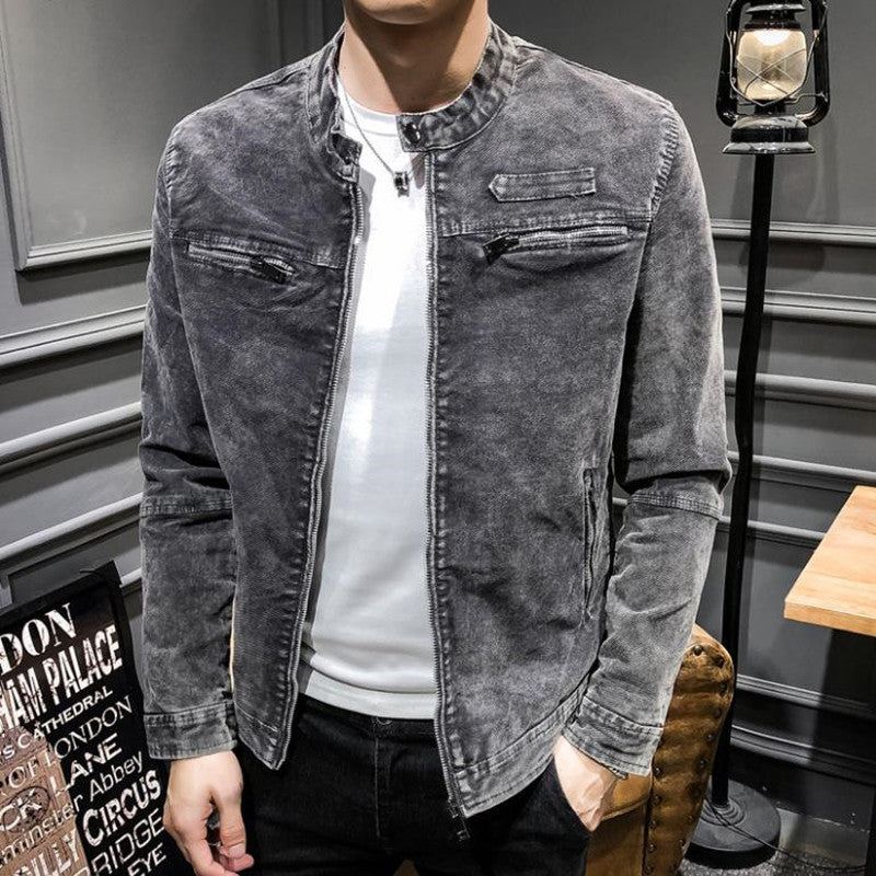 Heren Spijkerjassen Effen Denim Jack In Retrostijl