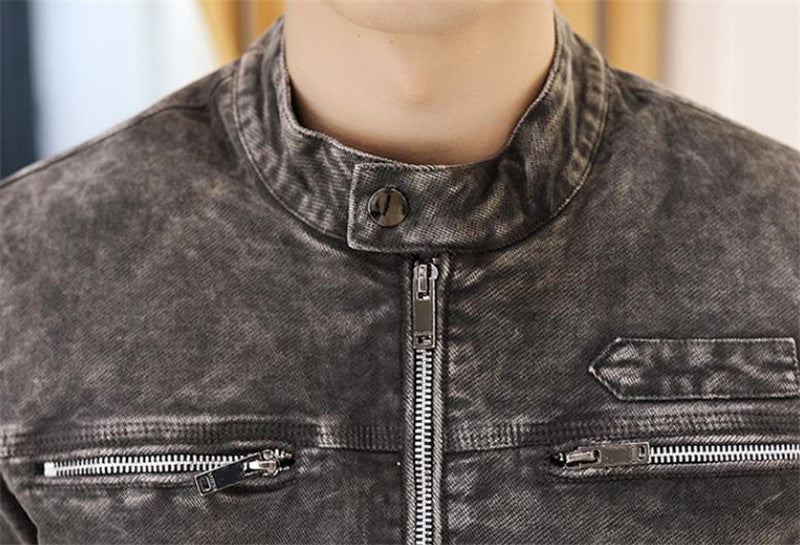 Heren Spijkerjassen Effen Denim Jack In Retrostijl