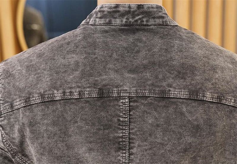 Heren Spijkerjassen Effen Denim Jack In Retrostijl