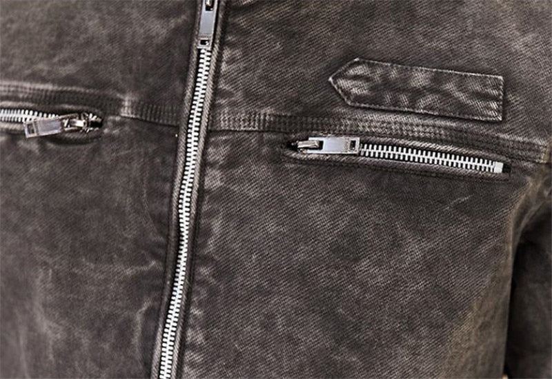 Heren Spijkerjassen Effen Denim Jack In Retrostijl