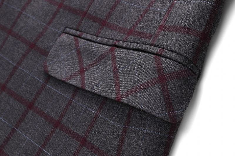 Blazers Heren Formele Geruite Wollen Blazer