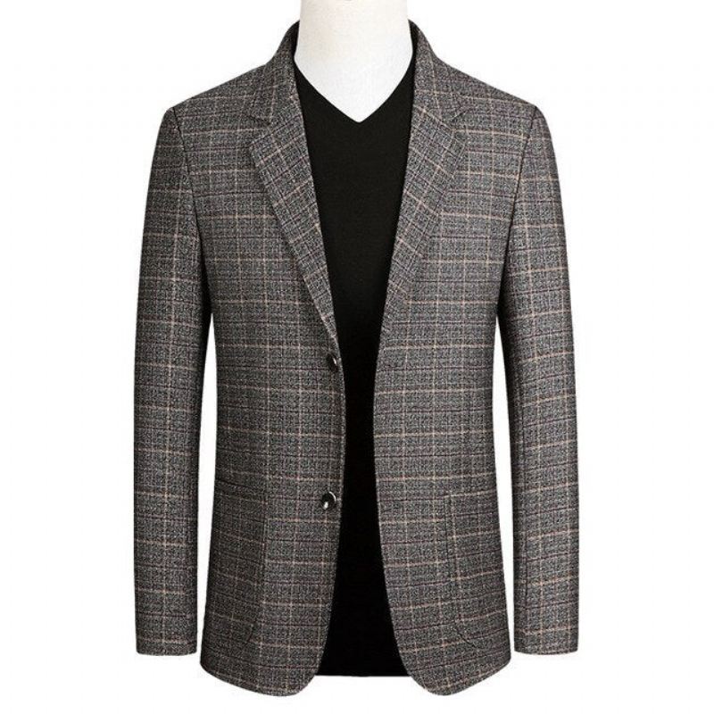 Heren Blazers Trending Slim Fit Geruite Herfstblazer