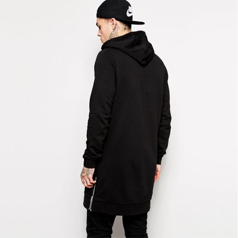 Heren Hoodies Fleece Hip Hop Longline Fashion Hoodie