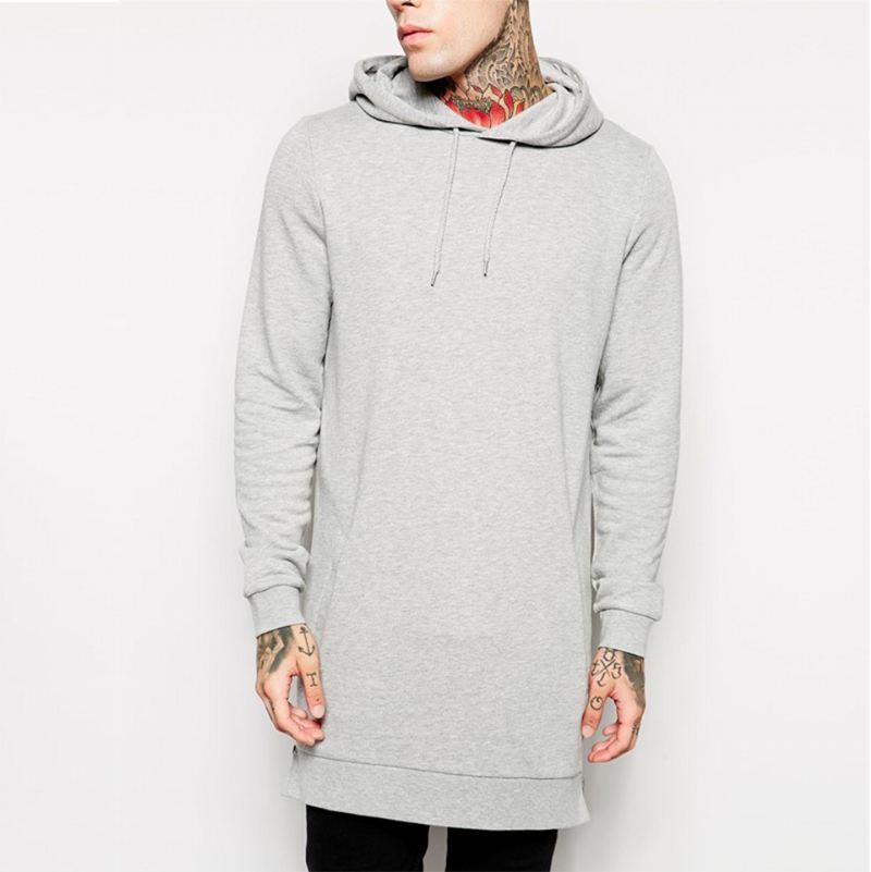 Heren Hoodies Fleece Hip Hop Longline Fashion Hoodie