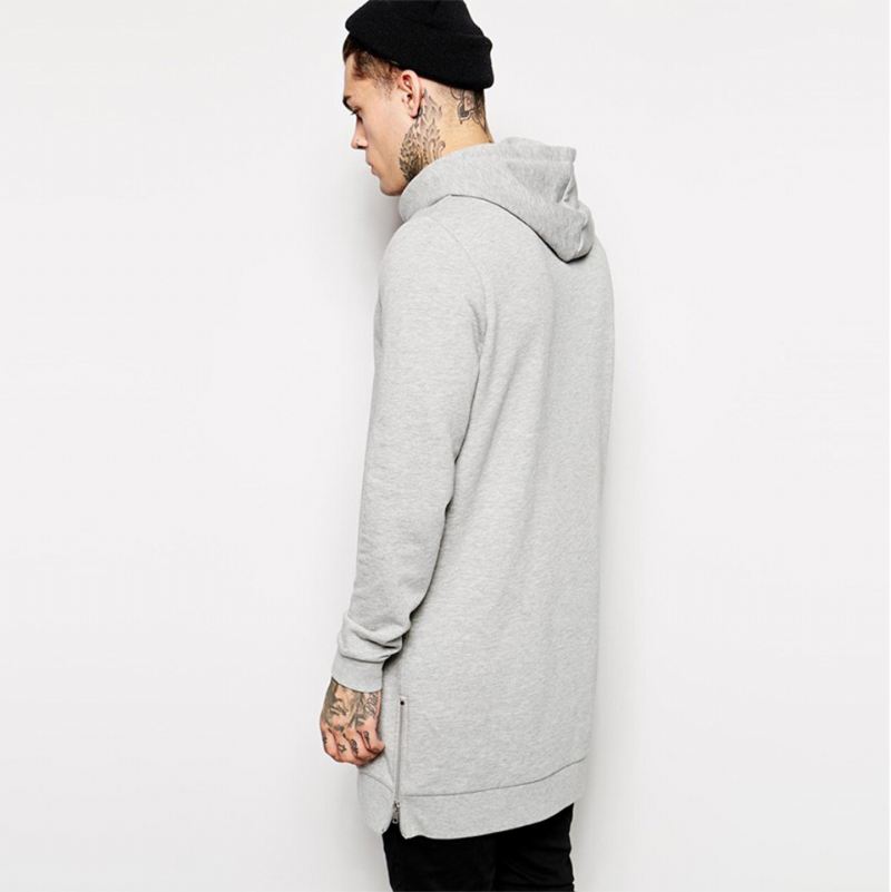 Heren Hoodies Fleece Hip Hop Longline Fashion Hoodie