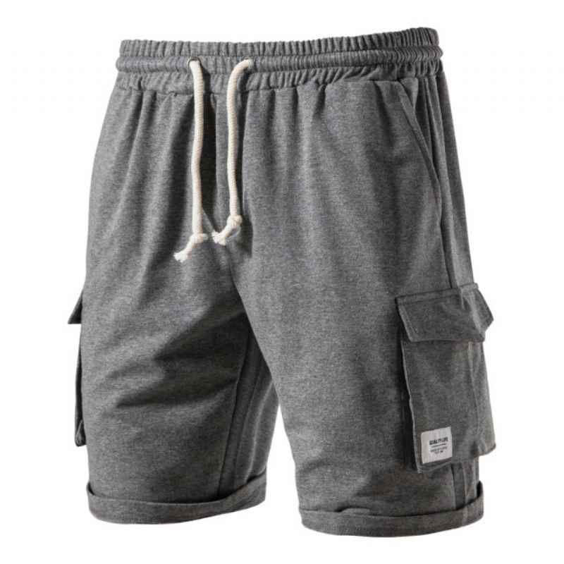 Casual Katoenen Korte Broek Met Zijzakken Voor Heren Korte Broeken