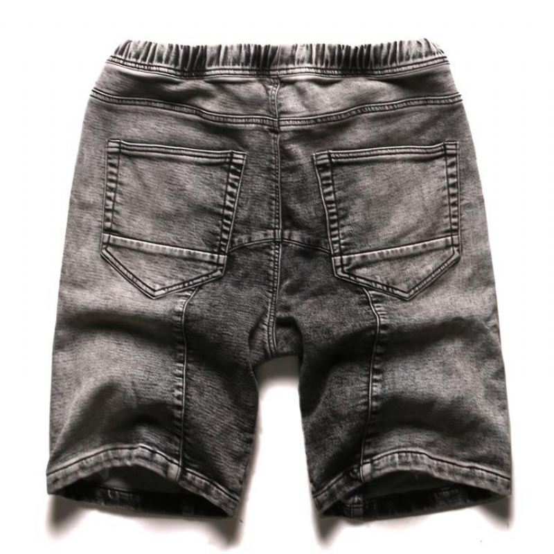Grijze Gewassen Denim Short Korte Broeken Heren