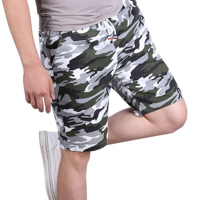 Heren Korte Broeken Strandshort In Camouflagestijl